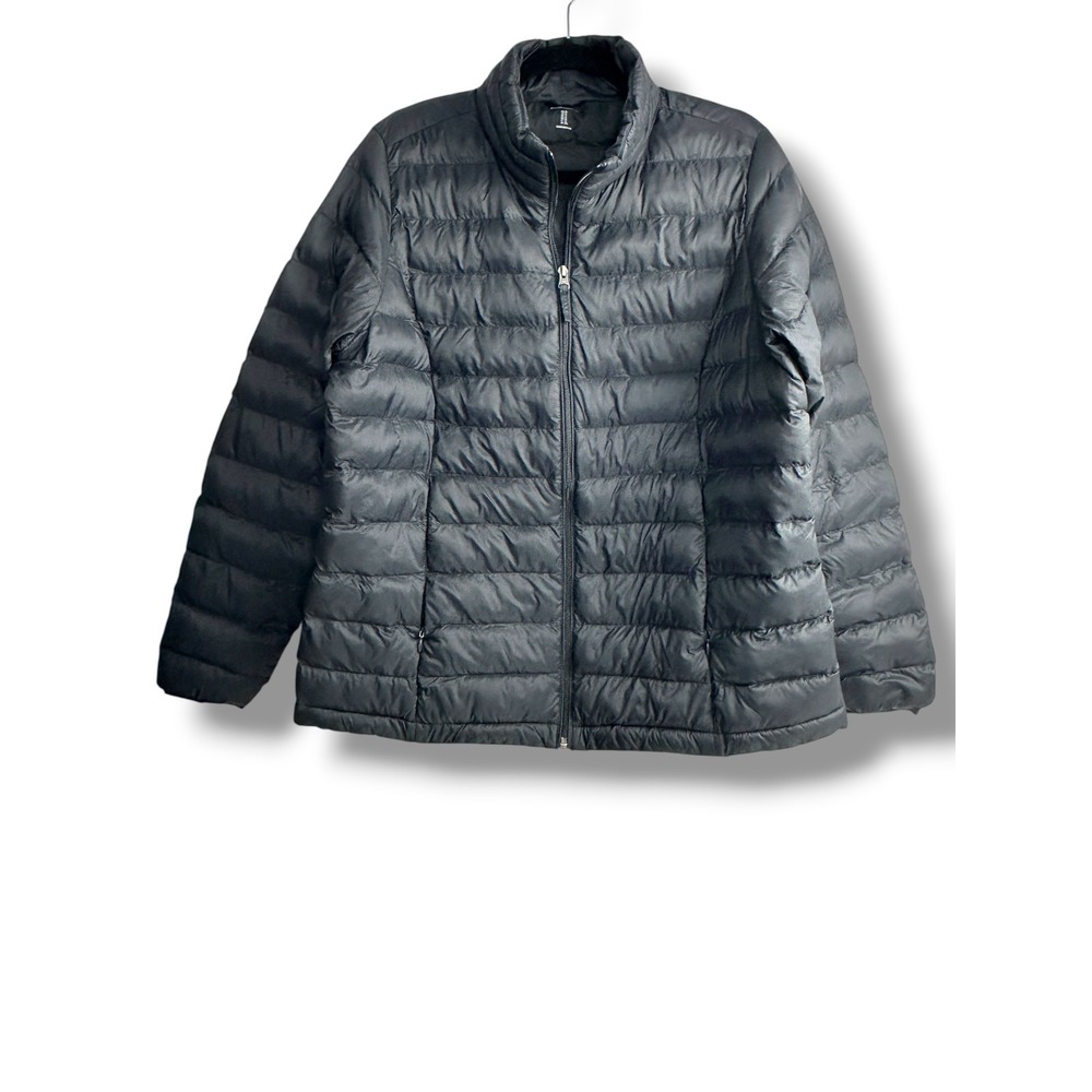 Amazon Essentials Puffer Jacket Women XL Black Quilted Zip Up Lightweight